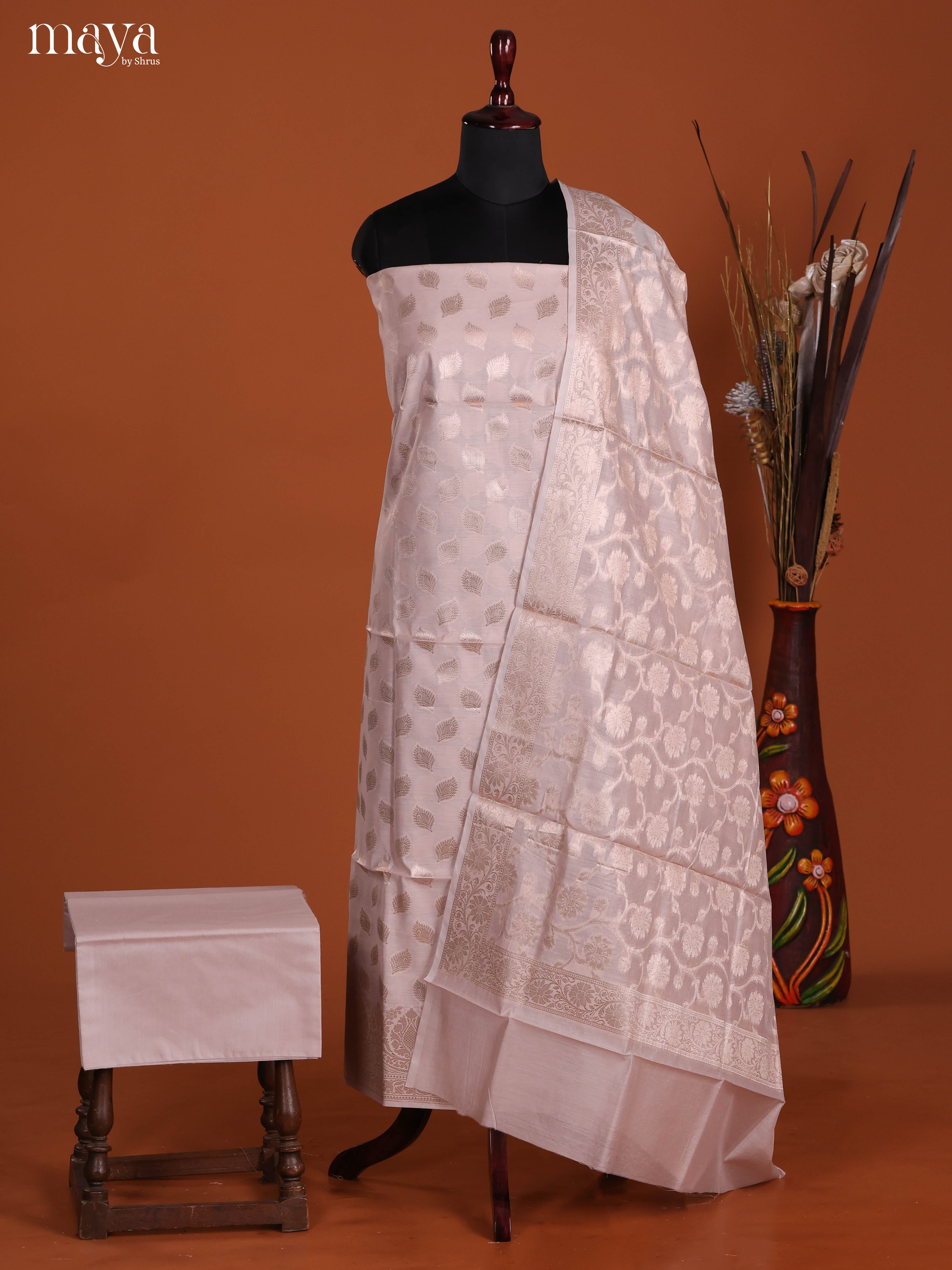 MDJ25079-Semi Tussar Salwar Unstitch