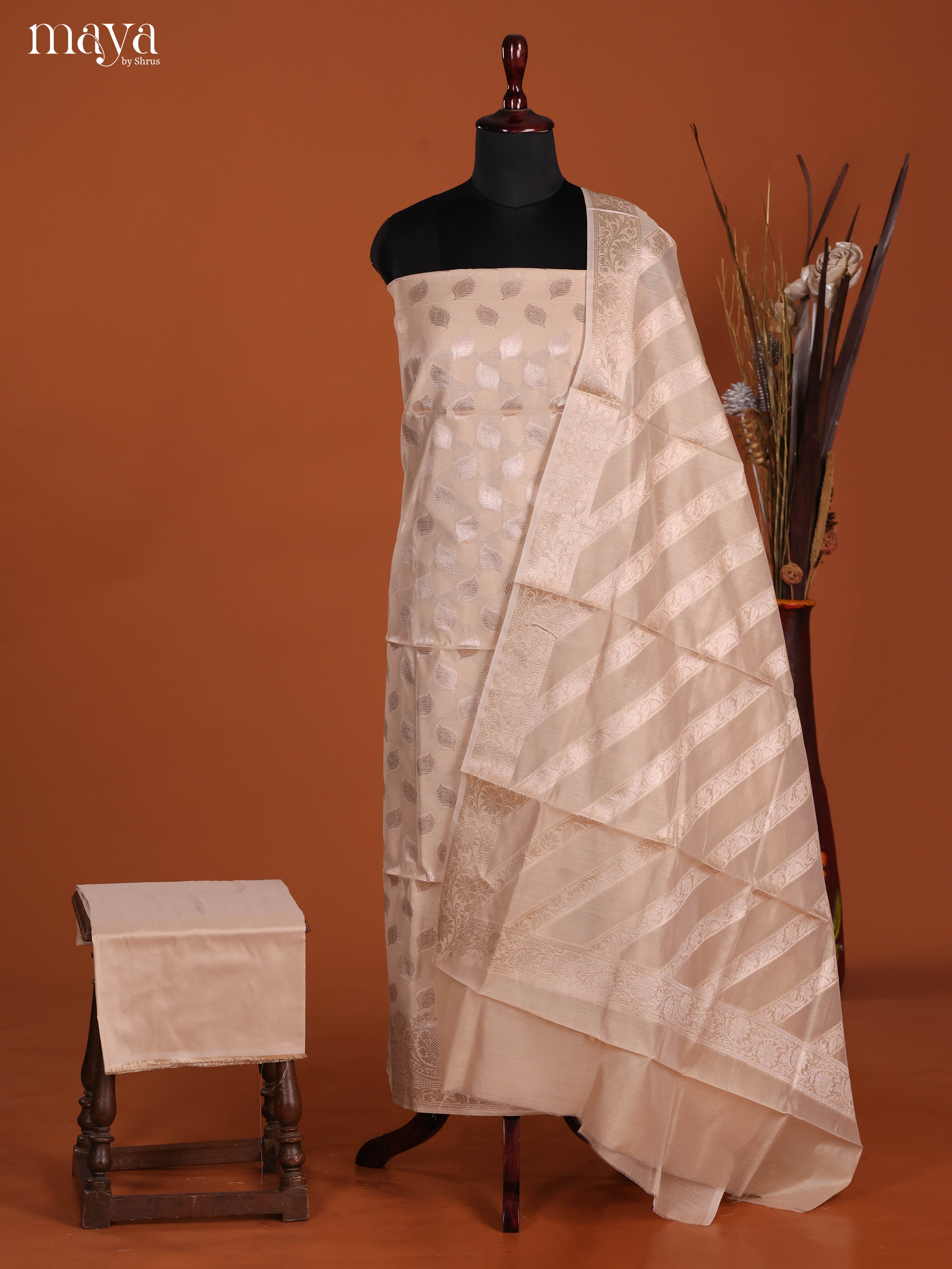 MDJ25080-Semi Tussar Salwar Unstitch