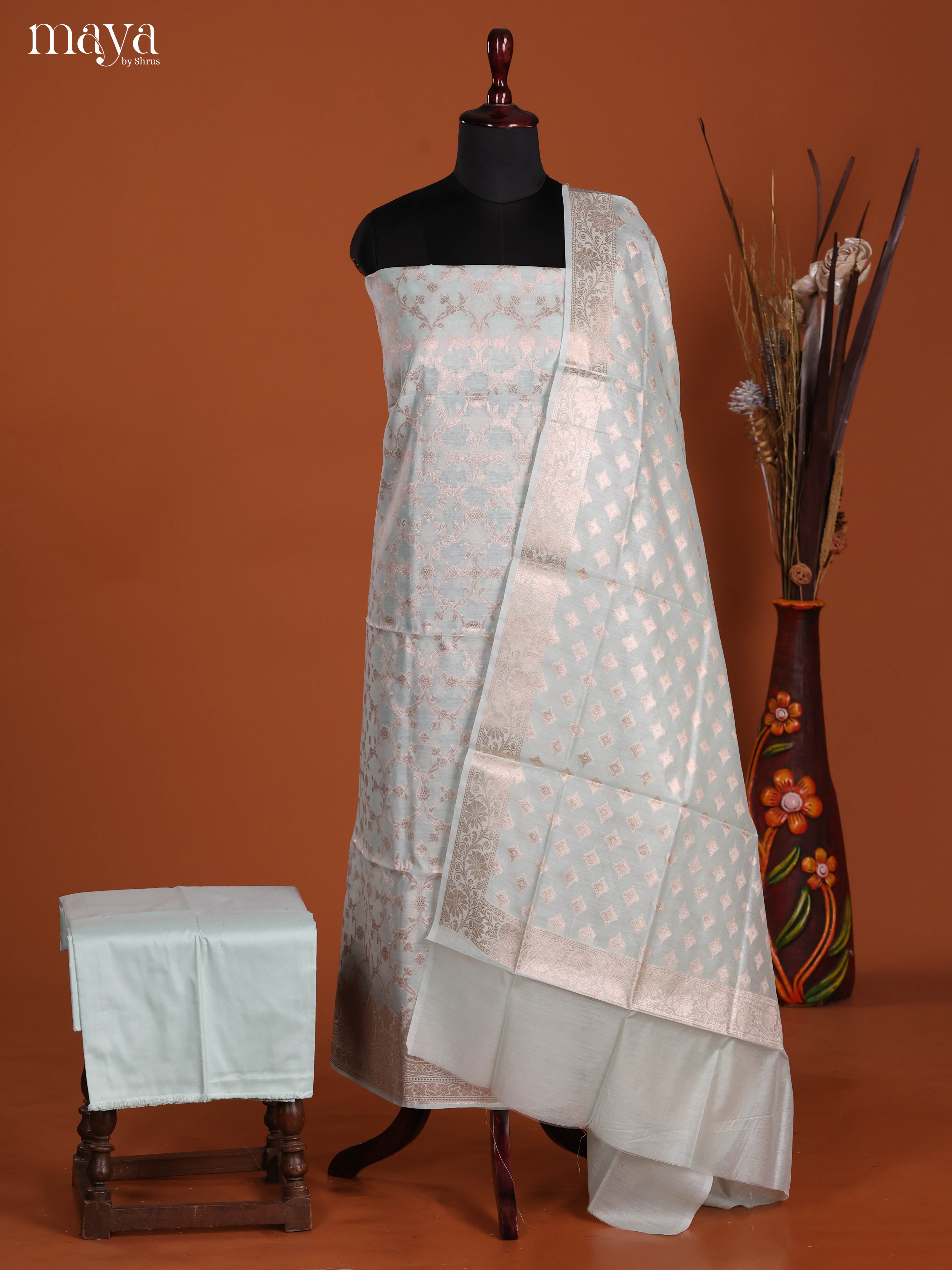 MDJ25087-Semi Tussar Salwar Unstitch