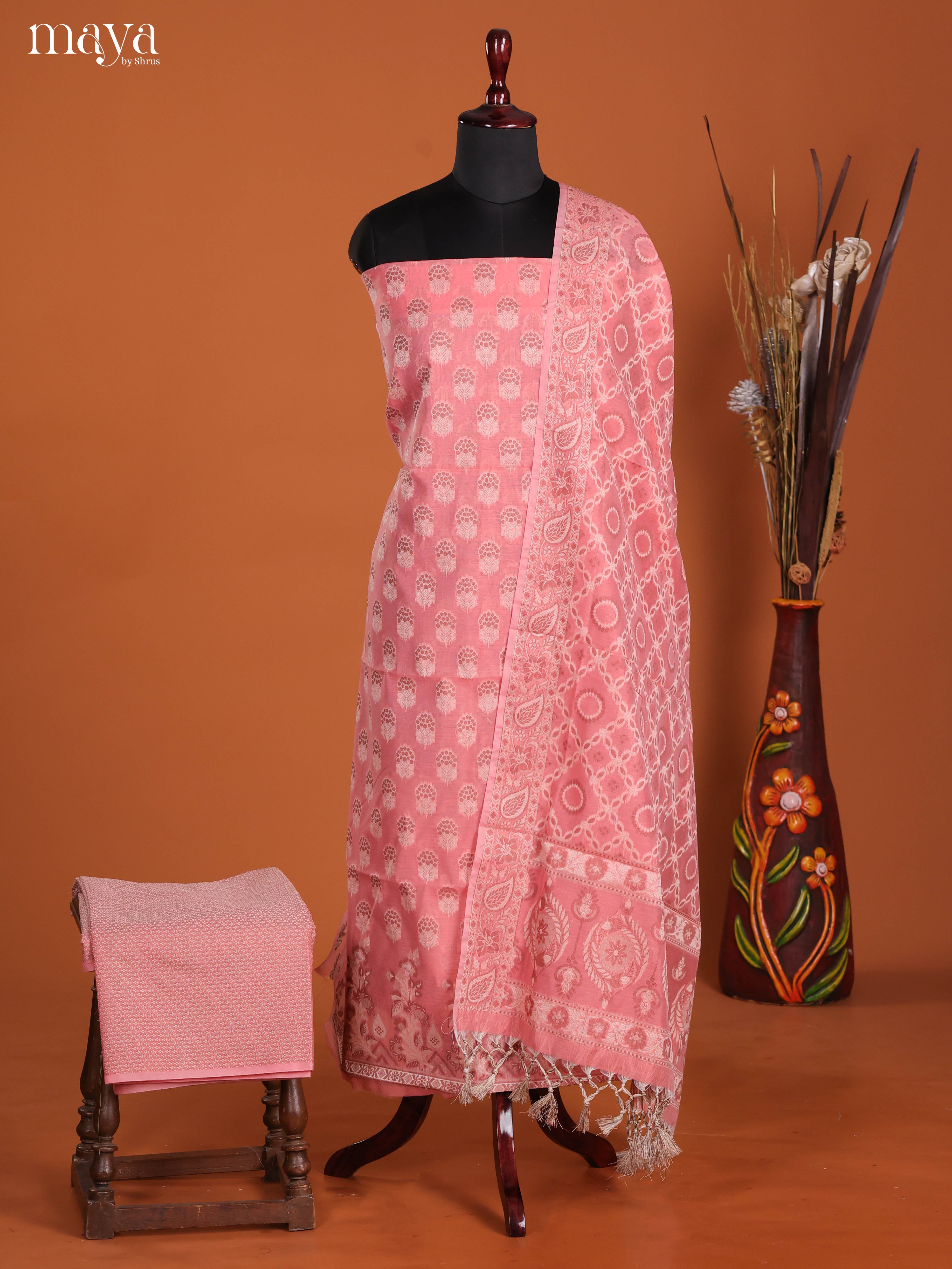 MDJ25100-Semi Tussar Salwar Unstitch