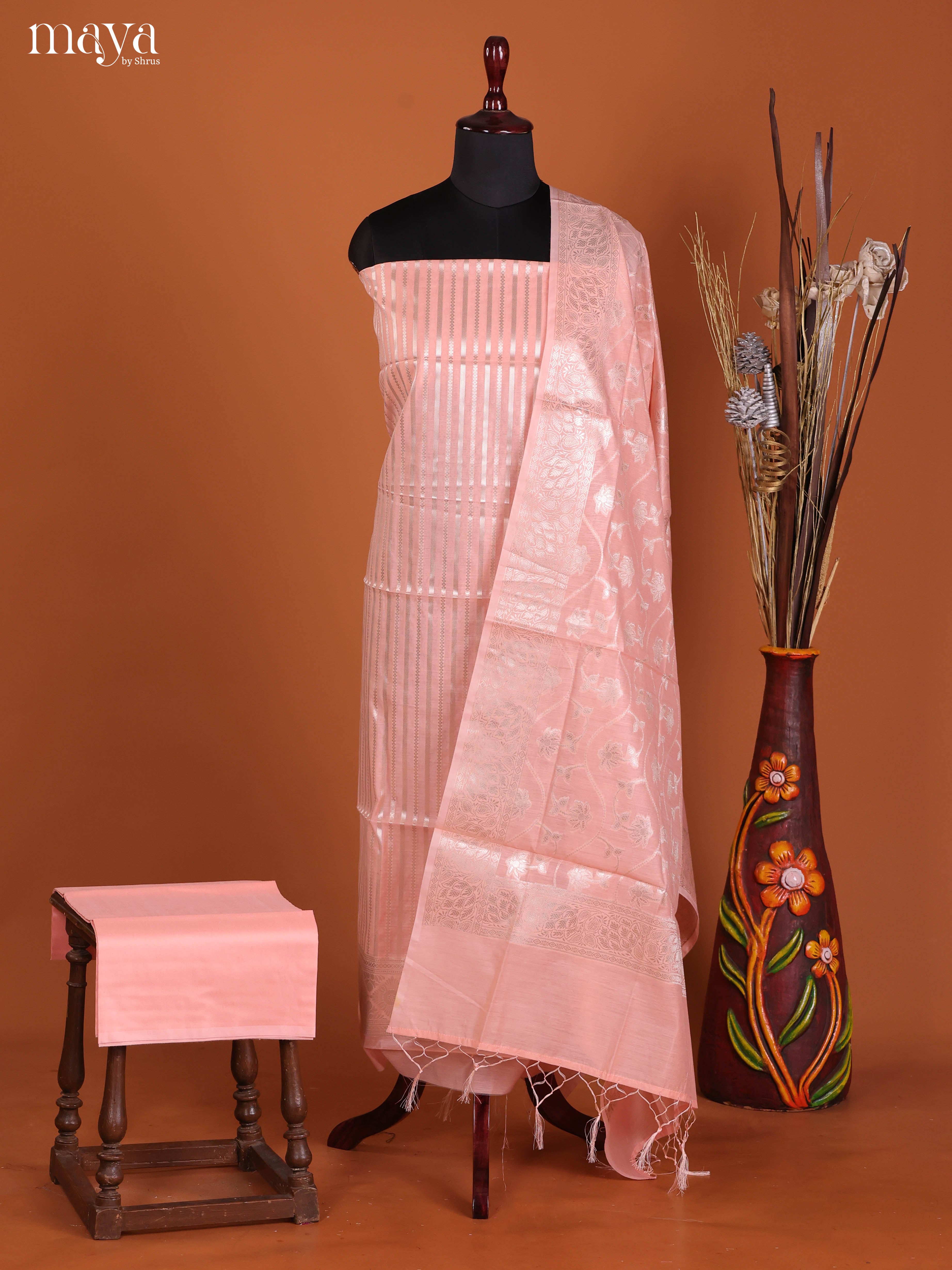 MDJ25108-Semi Tussar Salwar Unstitch