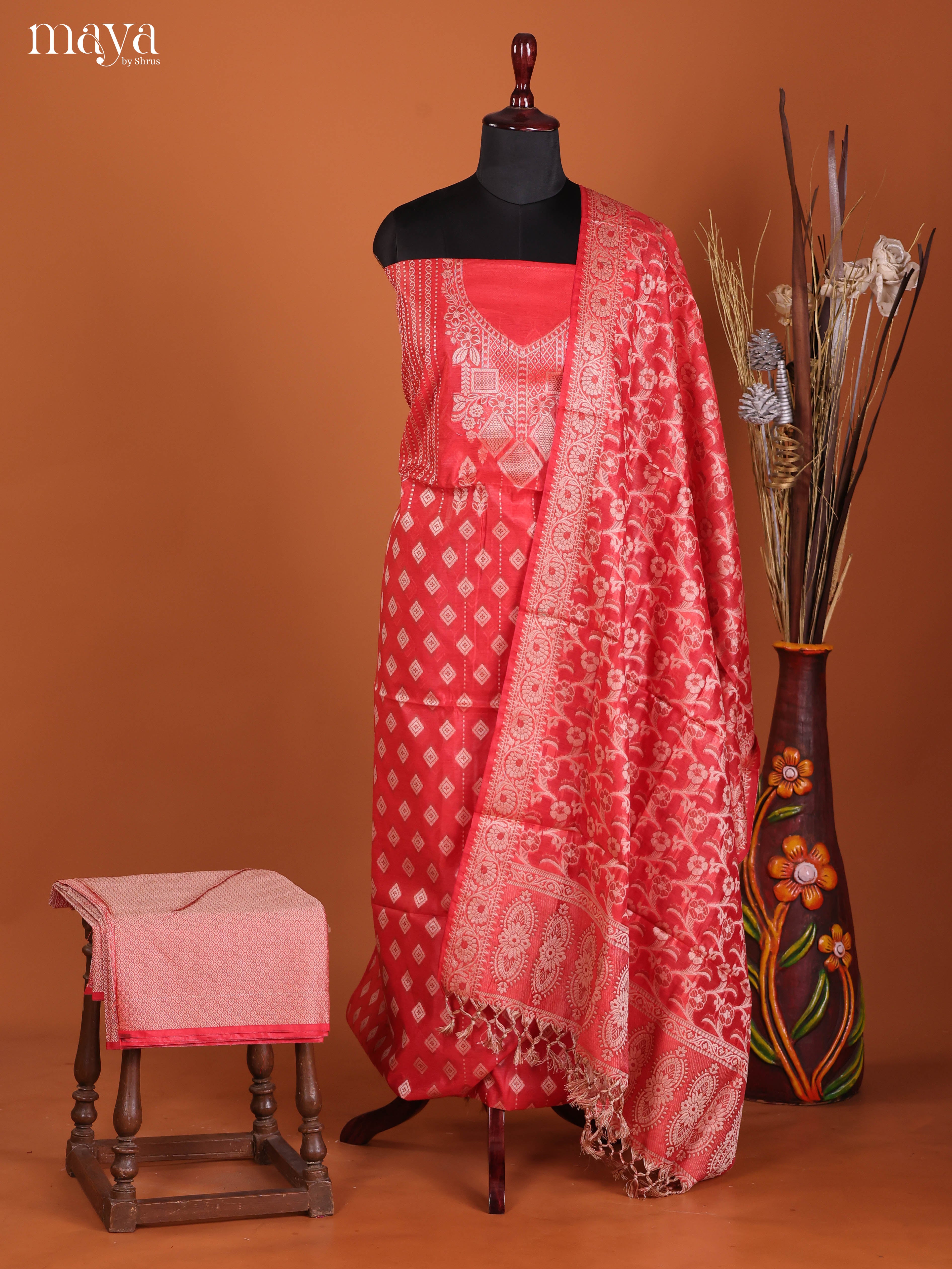 MDJ25117-Semi Tussar Salwar Unstitch