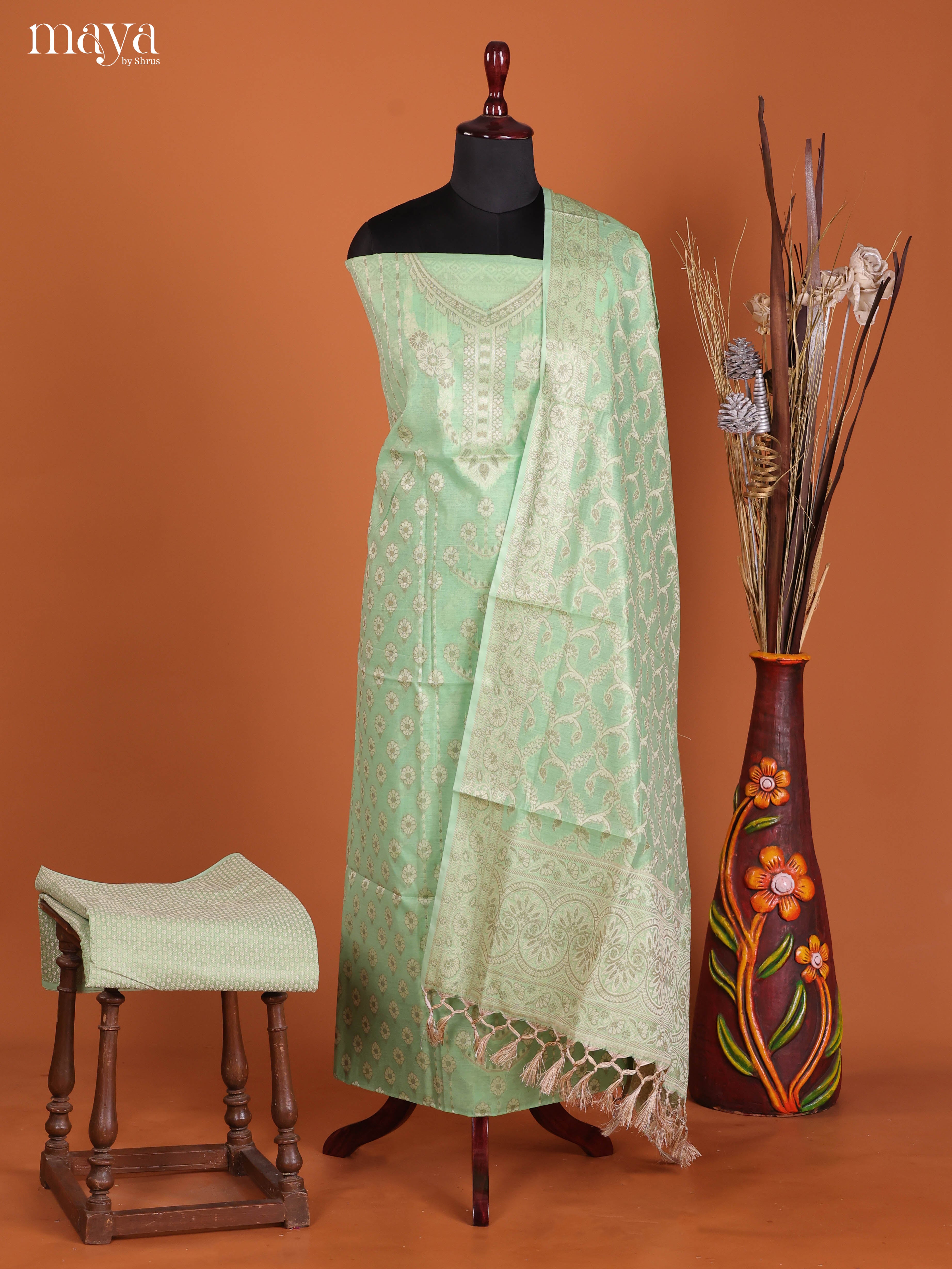 MDJ25130-Semi Tussar Salwar Unstitch