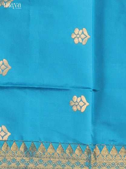 Blue & Violet -semi softsilk salwar Unstitch