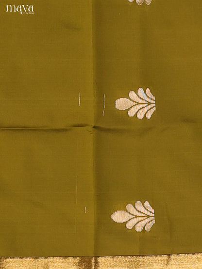Mehandi Green & Violet-semi softsilk salwar Unstitch
