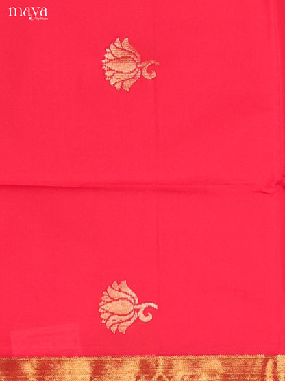 Red & Purple-semi softsilk salwar Unstitch