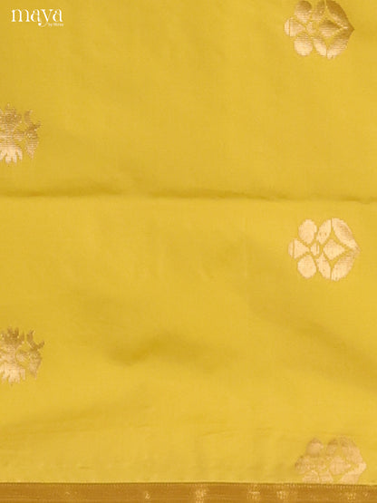 Olive Green & Teal -semi softsilk salwar Unstitch