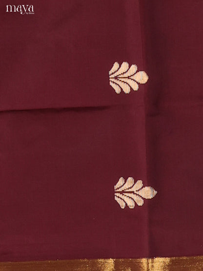 Maroon & Grey-semi softsilk salwar Unstitch