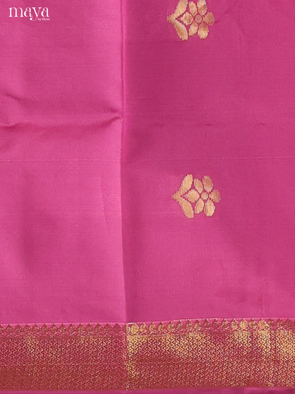 Pink & Green-semi softsilk salwar Unstitch