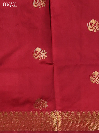 Red  & Grey-semi softsilk salwar Unstitch