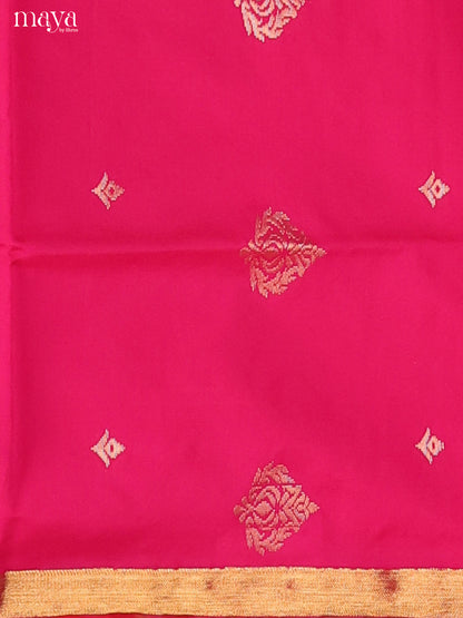 Red & Green - semi softsilk salwar Unstitch