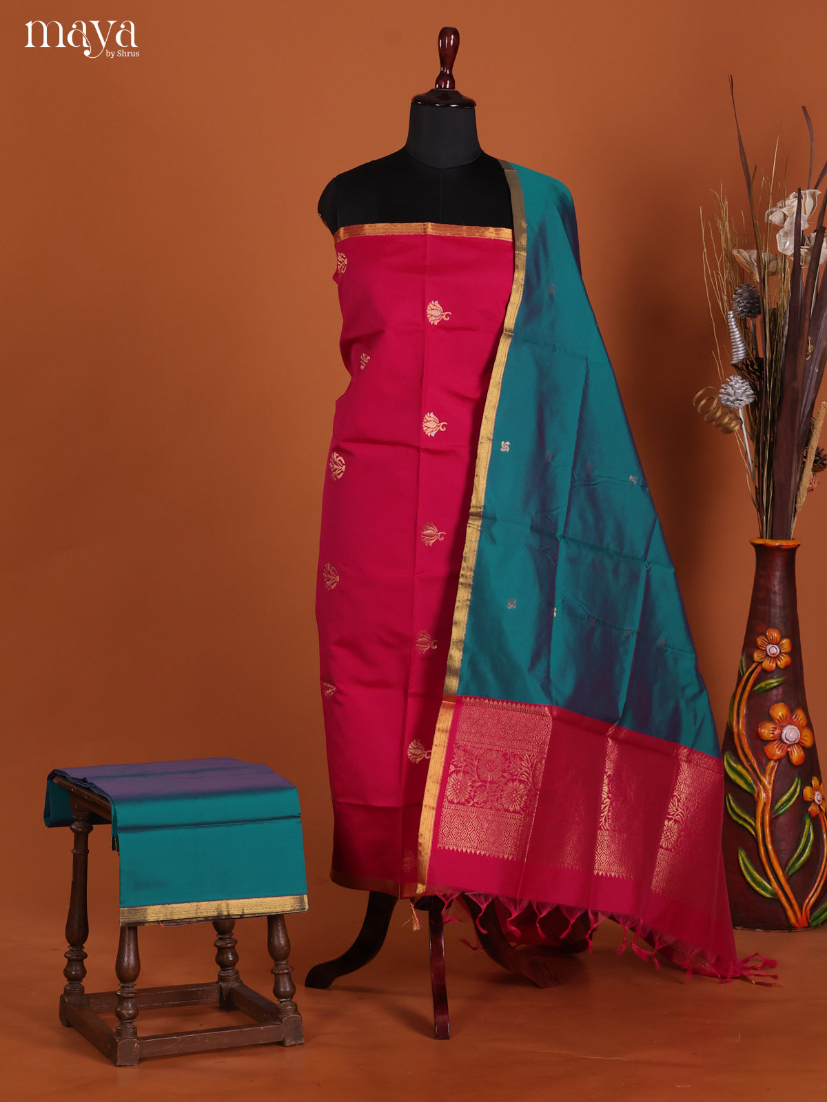 MDK19155-semi softsilk salwar Unstitch