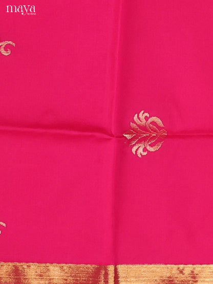 Pink & Brown-semi softsilk salwar Unstitch