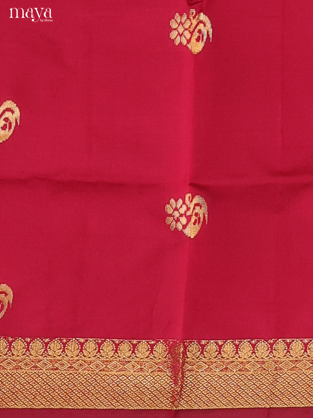 Red & Blue-semi softsilk salwar Unstitch