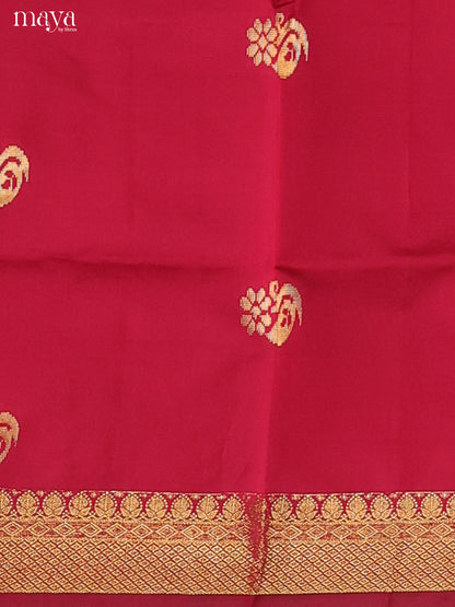 Red & Blue-semi softsilk salwar Unstitch