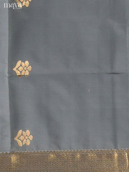 Grey & Green-semi softsilk salwar Unstitch