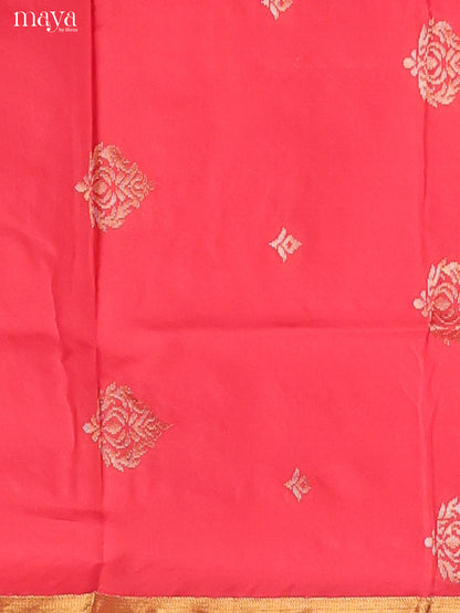 Reddish Pink & Blue-semi softsilk salwar Unstitch