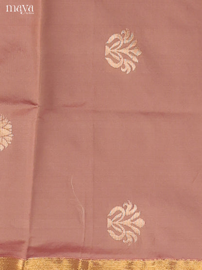 Dusty Brown & Blue -semi softsilk salwar Unstitch