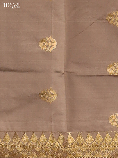 Grey & Green-semi softsilk salwar Unstitch