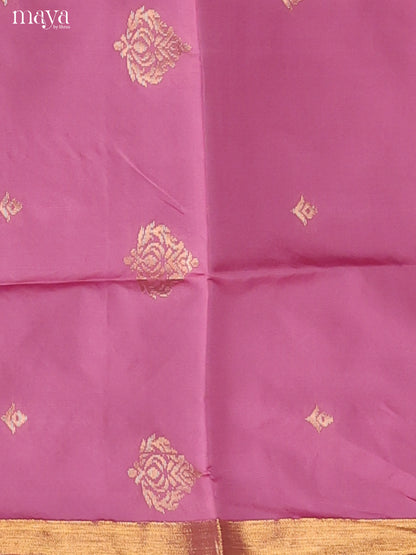 Pink & Blue-semi softsilk salwar Unstitch