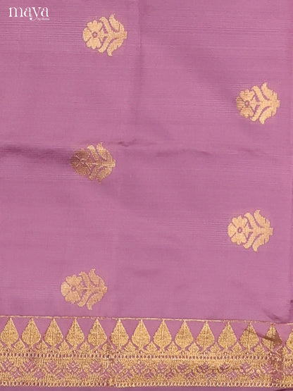 Lavender & Green-semi softsilk salwar Unstitch