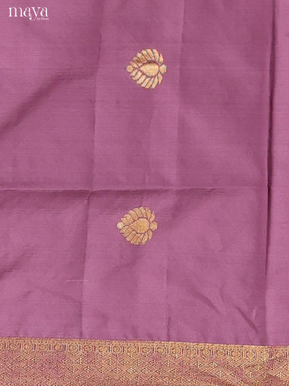 Lavender & Blue-semi softsilk salwar Unstitch