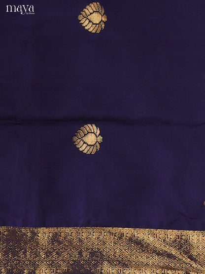 Blue & Maroon-semi softsilk salwar Unstitch