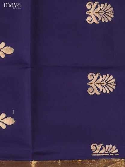 Blue & Maroon-semi softsilk salwar Unstitch