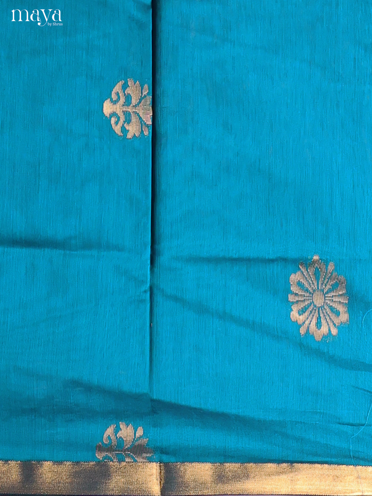 Blue & Brown -Semi silkcotton salwar unstitch