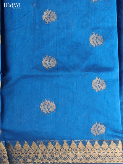 Blue & Dark Green-Semi silkcotton salwar unstitch