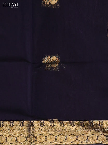 Blue & Red-Semi silkcotton salwar unstitch