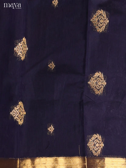Blue & Maroon -Semi silkcotton salwar unstitch