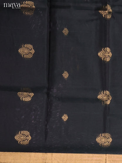 Black  & Mustard-Silkcotton salwar Unstitch