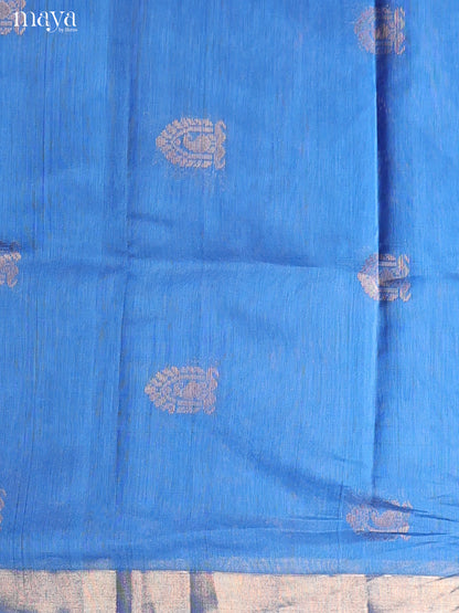 Blue & Pink-Silkcotton salwar Unstitch