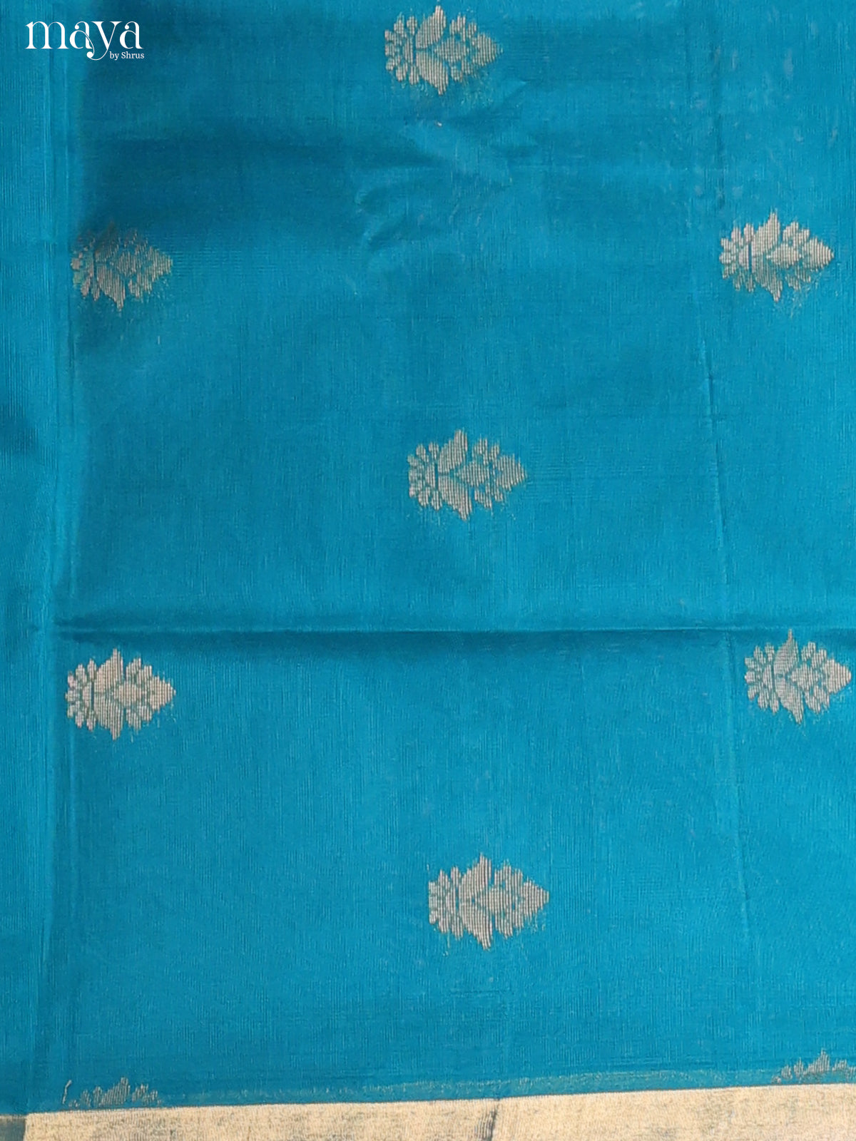 Blue & Navy Blue-Silkcotton salwar Unstitch